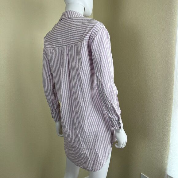 Anthropologie Women's Size XXS Longline Buttondown Striped Tunic Shirt Blouse - Picture 13 of 13